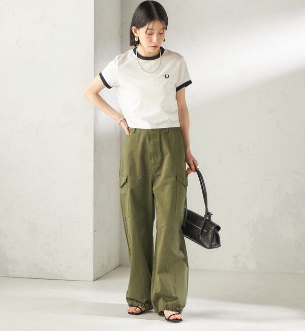 SHIPS for women「FRED PERRY:G9163 CROPPED RINGER TEE」|Tシャツ・カットソー|