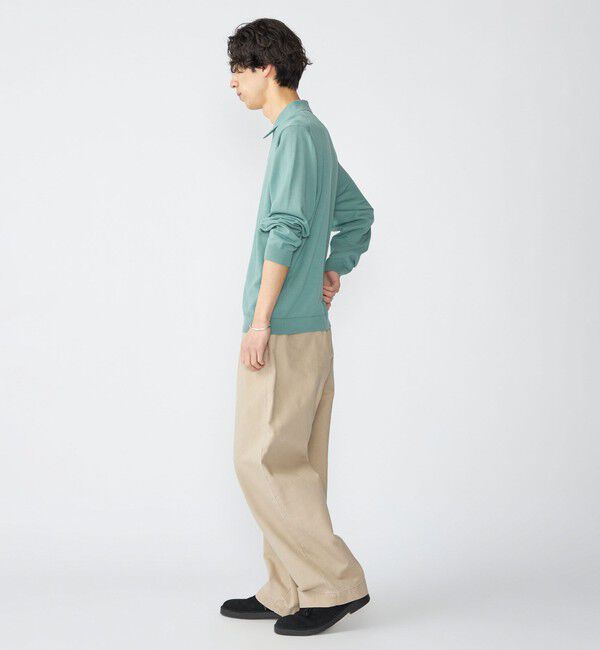 SHIPS「SHIPS:〈手洗い可能/抗菌防臭〉16ゲージ インレイ ロングスリーブ ポロニット」|ニット・セーター|