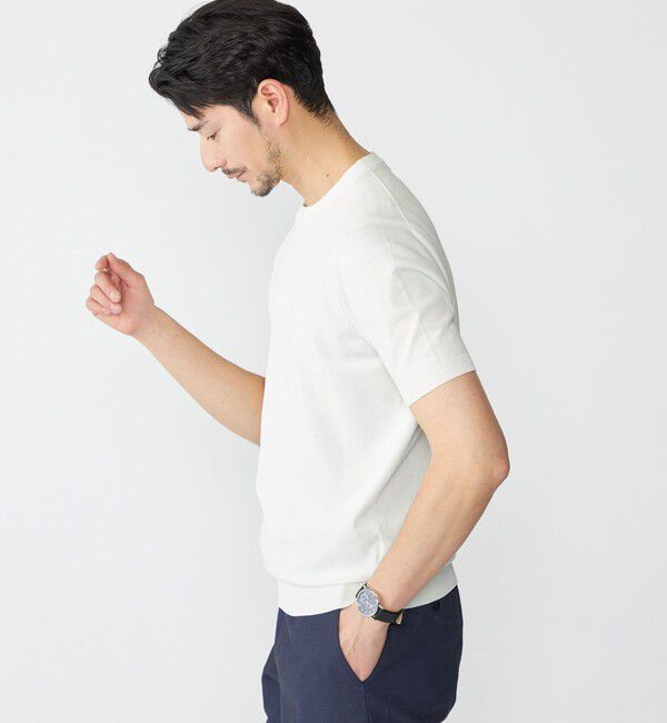 SHIPS「SHIPS: ICE COTTON クルーネック ショートスリーブ ニットTシャツ」|Tシャツ・カットソー|