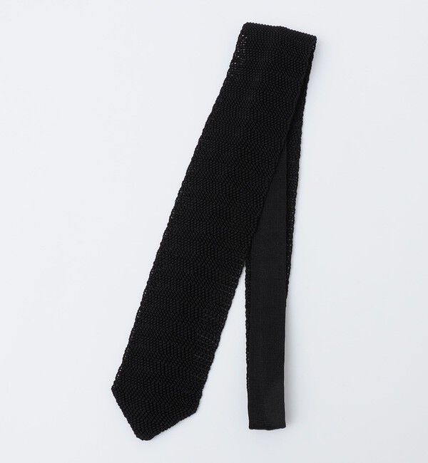 SHIPS「SHIPS: イタリア製 ポインテッド ニット ネクタイ」|ネクタイ・蝶ネクタイ|ブラック