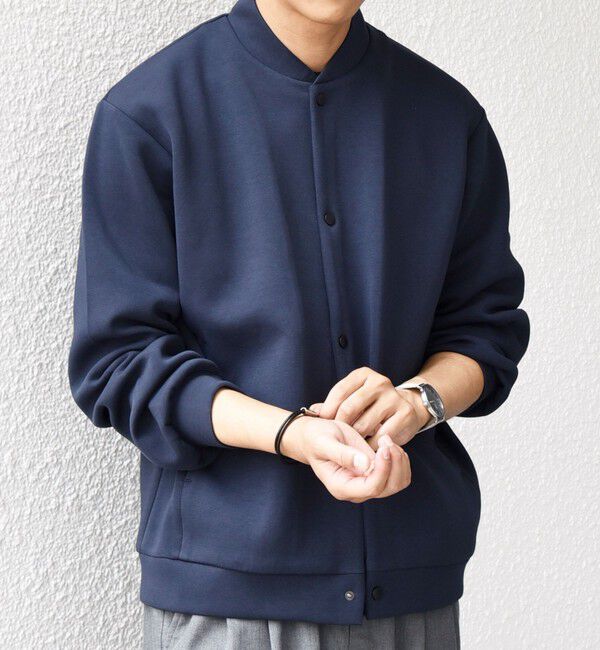 SHIPS any「SHIPS any: クリア ダンボール スナップ ボタン カーディガン (セットアップ対応)◇」|カーディガン|ネイビー