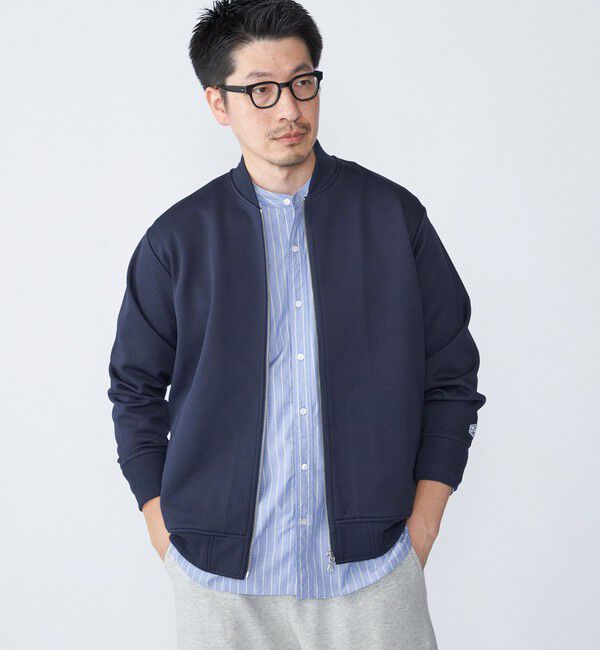SHIPS「【WEB限定】SHIPS: ツイル ダンボール ニット MA-1 ブルゾンジャケット」|ミリタリージャケット|ネイビー