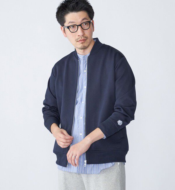 SHIPS「【WEB限定】SHIPS: ツイル ダンボール ニット MA-1 ブルゾンジャケット」|ミリタリージャケット|