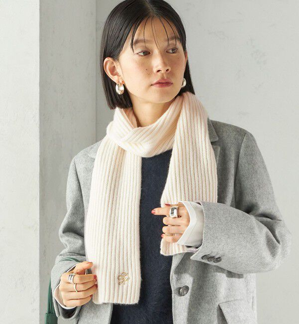 SHIPS for women「細幅 刺繍 ニット マフラー」|マフラー|