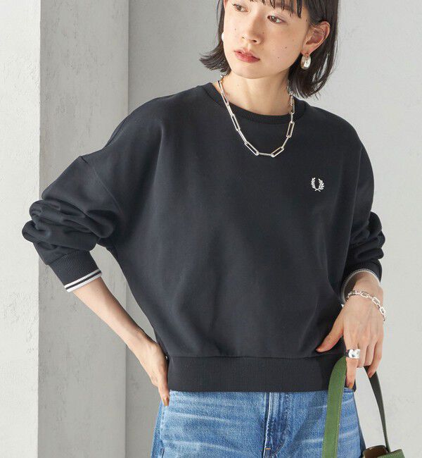 SHIPS for women「FRED PERRY: G1148 TIPPED SWEAT」|スウェット・ジャージ|ブラック