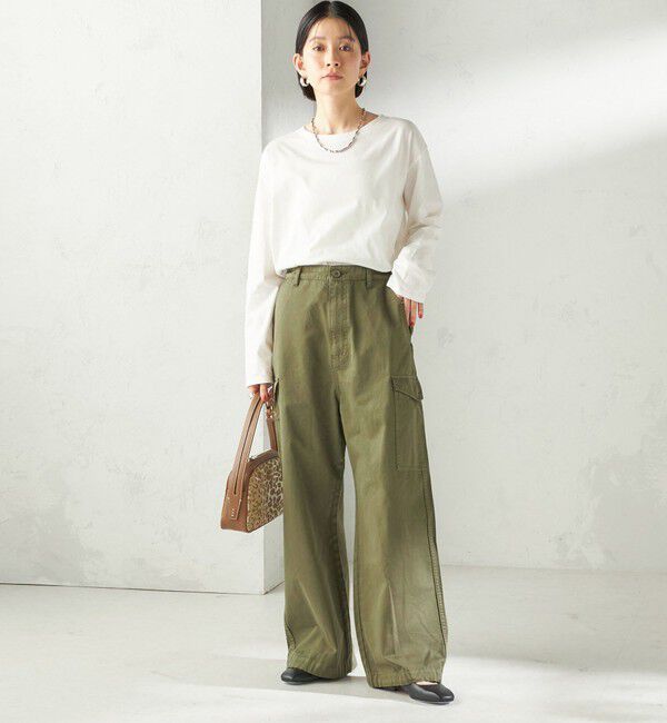 SHIPS for women「〈洗濯機可能〉オーガニックコットン ロング スリーブ TEE」|Tシャツ・カットソー|