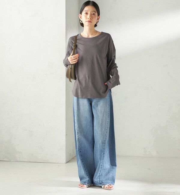 SHIPS for women「〈洗濯機可能〉オーガニックコットン ロング スリーブ TEE」|Tシャツ・カットソー|