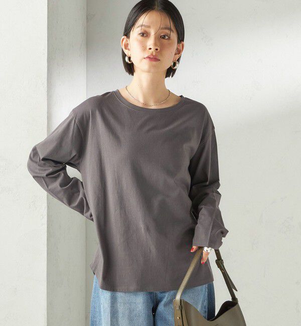 SHIPS for women「〈洗濯機可能〉オーガニックコットン ロング スリーブ TEE」|Tシャツ・カットソー|