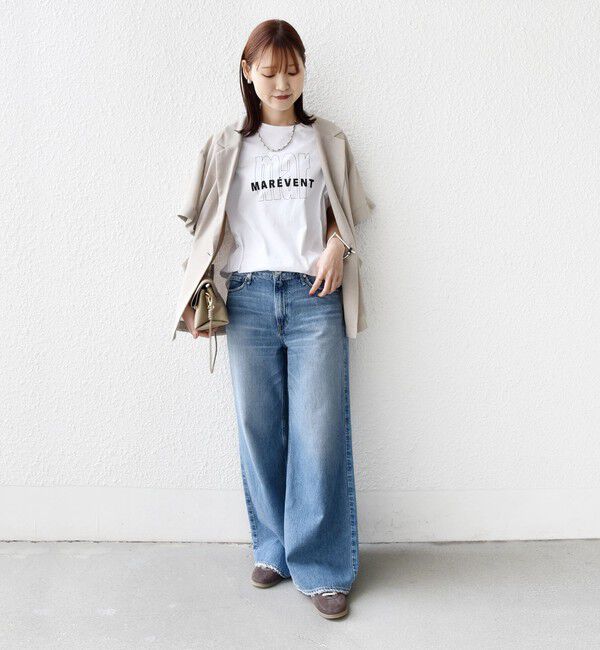 SHIPS for women「《一部追加予約》メルティ コットン プリント ロゴ ショート スリーブ Tシャツ」|Tシャツ・カットソー|