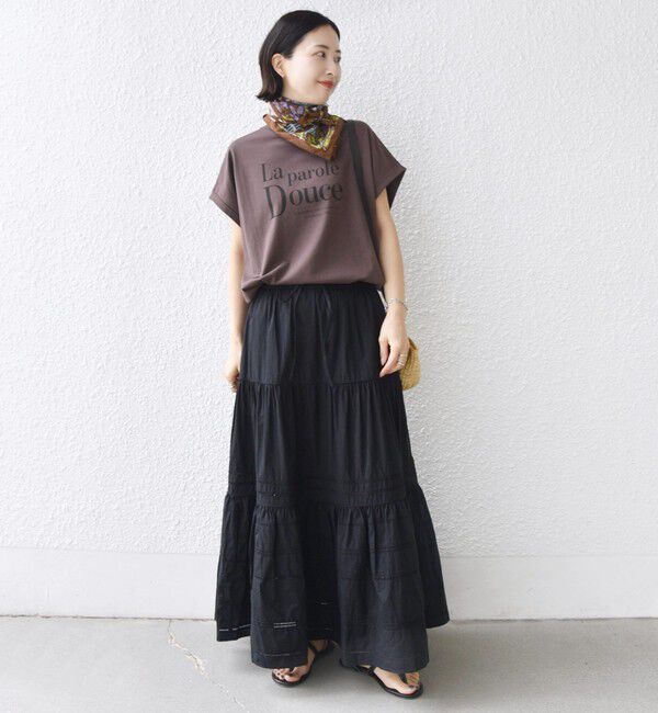 SHIPS for women「《一部追加予約》メルティ コットン プリント ロゴ ショート スリーブ Tシャツ」|Tシャツ・カットソー|