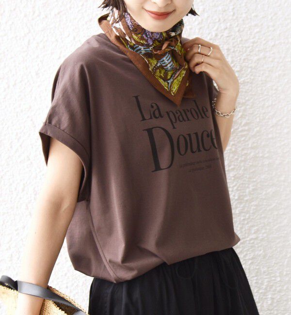 SHIPS for women「《一部追加予約》メルティ コットン プリント ロゴ ショート スリーブ Tシャツ」|Tシャツ・カットソー|