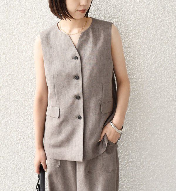 SHIPS Colors 「SHIPS Colors:〈洗濯機可能〉デラオックス スキッパー ジレ（セットアップ対応可能）◇」|ベスト・ジレ|ブラウン