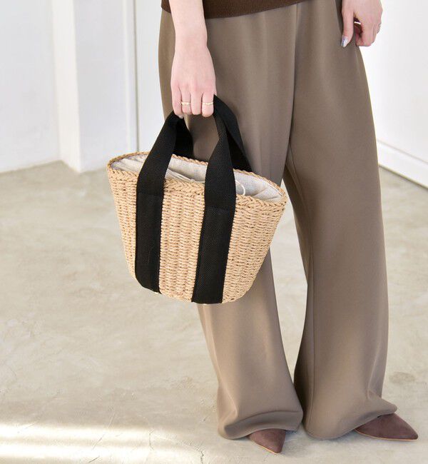 quaranciel「quaranciel: バイカラー テープハンドル ペーパー トート バッグ」|トートバッグ|