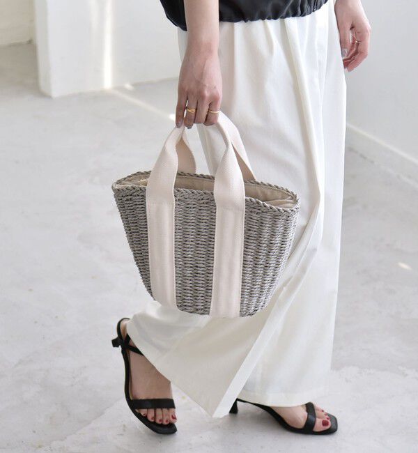 quaranciel「quaranciel: バイカラー テープハンドル ペーパー トート バッグ」|トートバッグ|