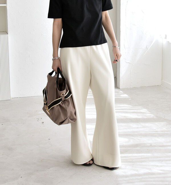 quaranciel「《予約》quaranciel:〈手洗い可能〉バイアス ストレッチ イージー ワイド パンツ」|その他|