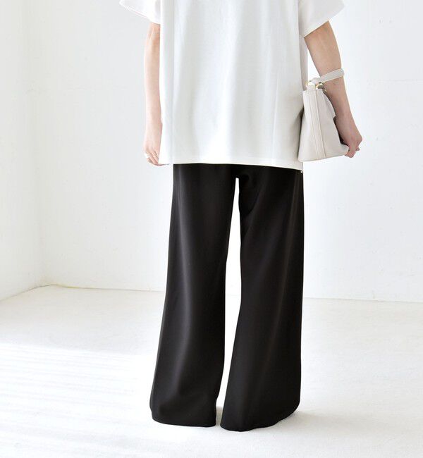 quaranciel「《予約》quaranciel:〈手洗い可能〉バイアス ストレッチ イージー ワイド パンツ」|その他|