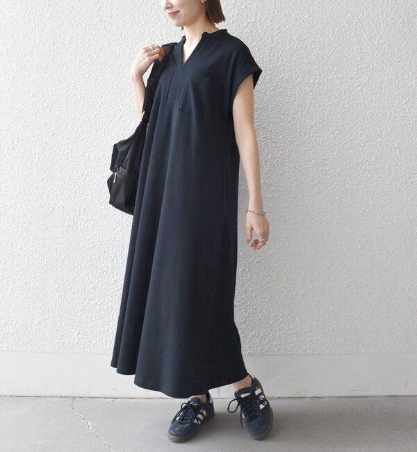 SHIPS any「《予約》SHIPS any:〈接触冷感/汗染み防止加工/洗濯機可能〉スキッパー Aライン ワンピース」|ワンピース|