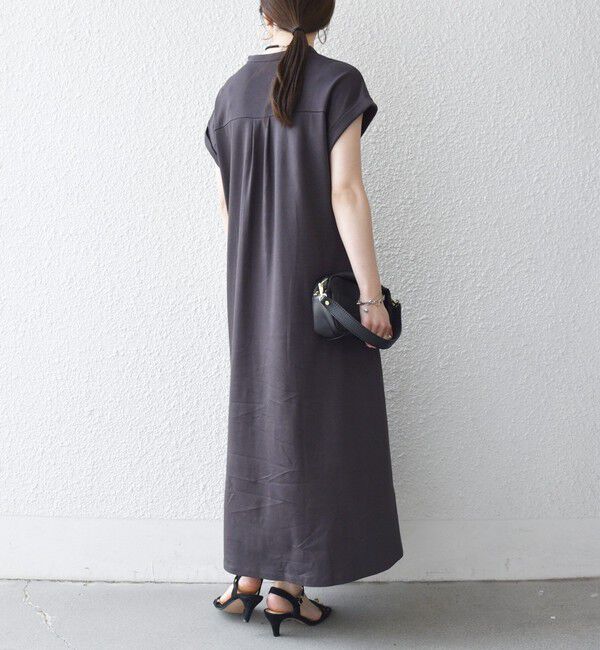 SHIPS any「《予約》SHIPS any:〈接触冷感/汗染み防止加工/洗濯機可能〉スキッパー Aライン ワンピース」|ワンピース|