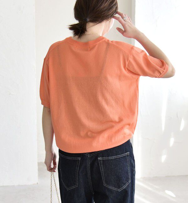 quaranciel「《予約》quaranciel:〈接触冷感/手洗い可能〉コンパクト シアー ニット TEE」|ニット・セーター|