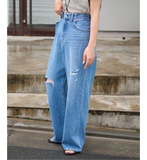 OUTDOOR PRODUCTS Usual Things「≪予約≫ULTデニムハイライズルーズスラッシュ5PKT」|デニム|