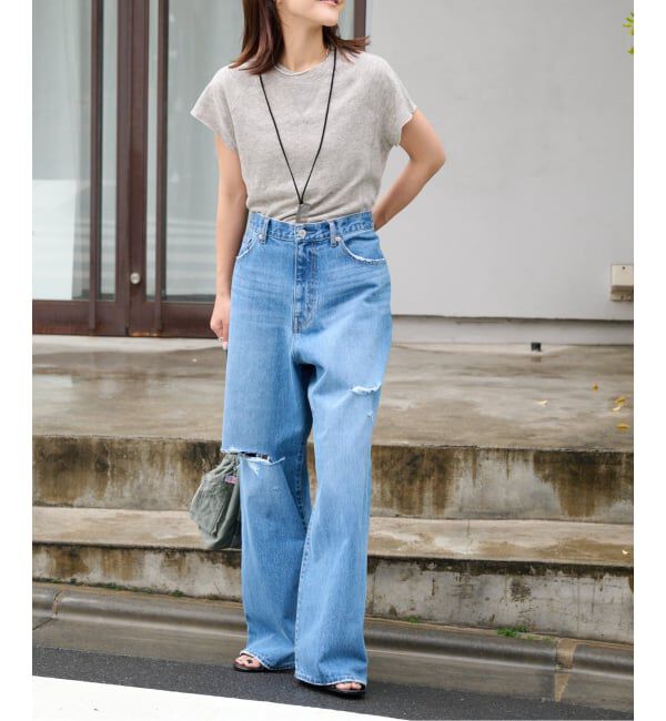 OUTDOOR PRODUCTS Usual Things「≪予約≫ULTデニムハイライズルーズスラッシュ5PKT」|デニム|