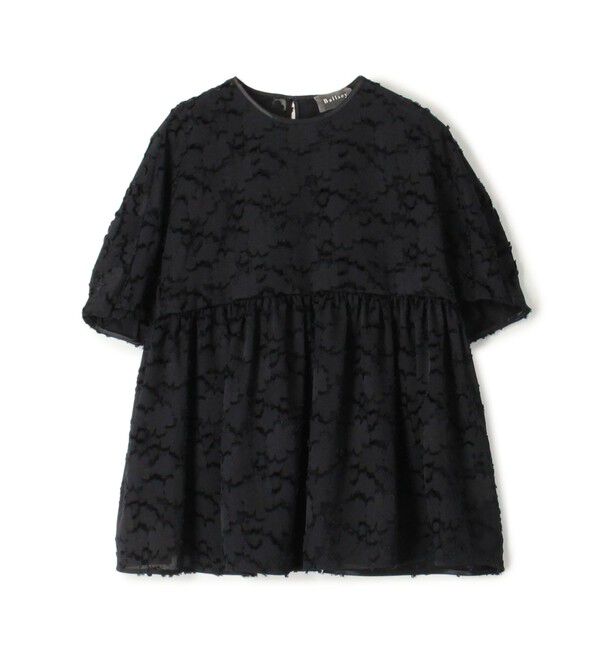 Ballsey「マーガレットカットジャカード ウエストギャザーブラウス」|シャツ・ブラウス|69 ネイビー