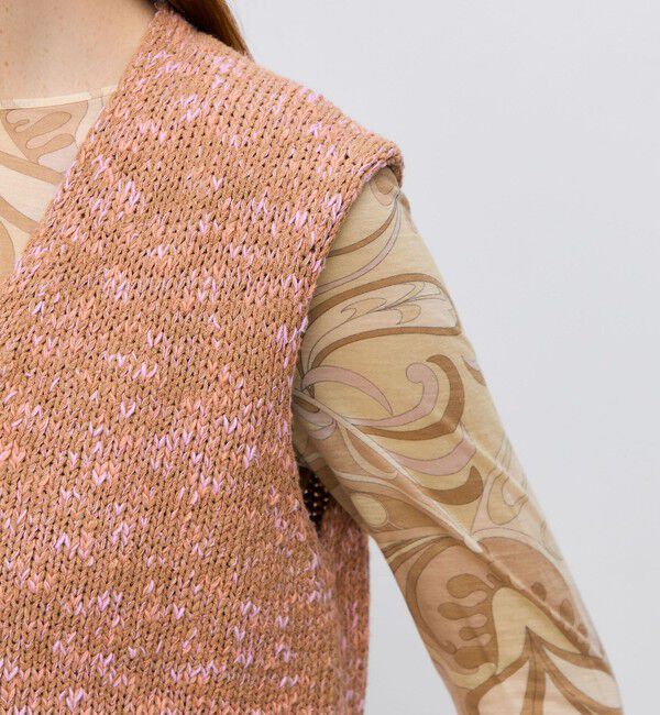 BACCA「コットンメランジェ Vネックベスト」|ニット・セーター|