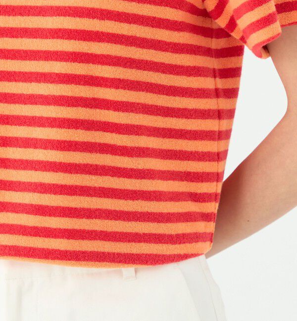 TOMORROWLAND collection「パイルボーダー ハーフスリーブプルオーバー」|Tシャツ・カットソー|