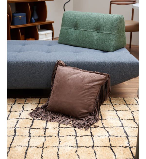 journal standard Furniture「SUEDE FRINGE CUSHION　クッションカバー45cm」|クッション・クッションカバー|ブラウン