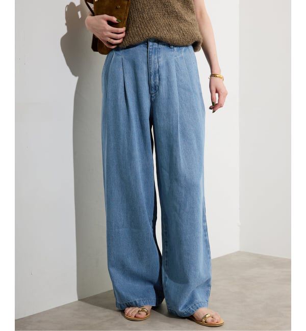 SLOBE IENA「《4サイズ展開/追加3》LEDENIM TUCK TROUSERデニム」|デニム|