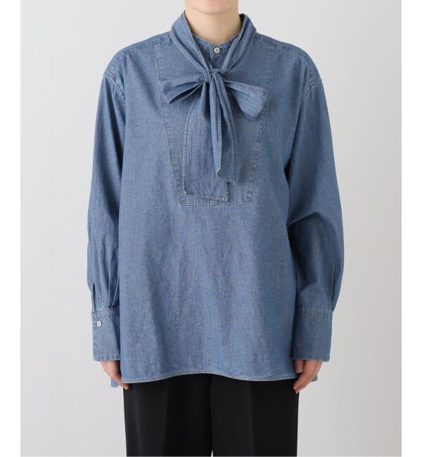 SLOBE IENA「LEDENIM ボサムボウタイトップス」|シャツ・ブラウス|ブルー A