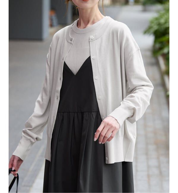 SLOBE IENA「《シリーズあり》コットンキュプラクルーネックカーディガン」|カーディガン|