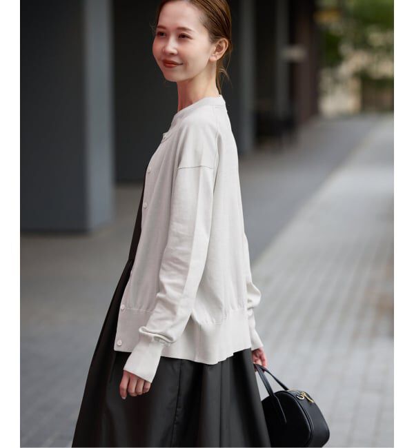 SLOBE IENA「《シリーズあり》コットンキュプラクルーネックカーディガン」|カーディガン|