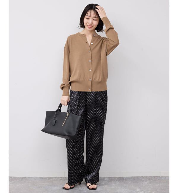 SLOBE IENA「《シリーズあり》コットンキュプラクルーネックカーディガン」|カーディガン|