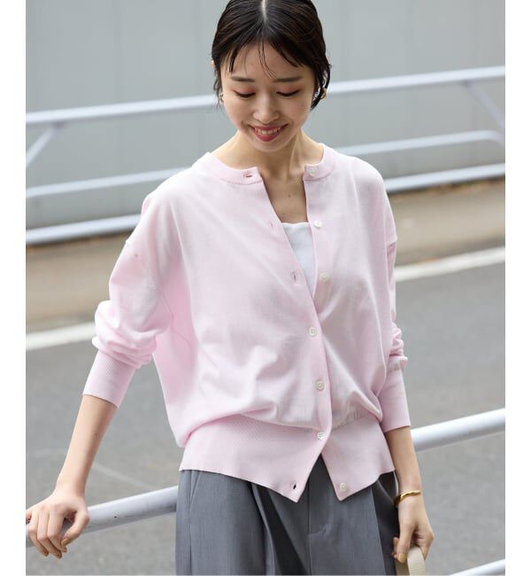 SLOBE IENA「《シリーズあり》コットンキュプラクルーネックカーディガン」|カーディガン|