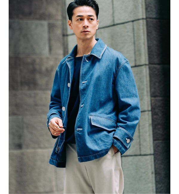 EDIFICE「MACKINTOSH(マッキントッシュ) 別注 HUMBIE デニム SHORT SL(ウォッシュ)」|デニムジャケット|