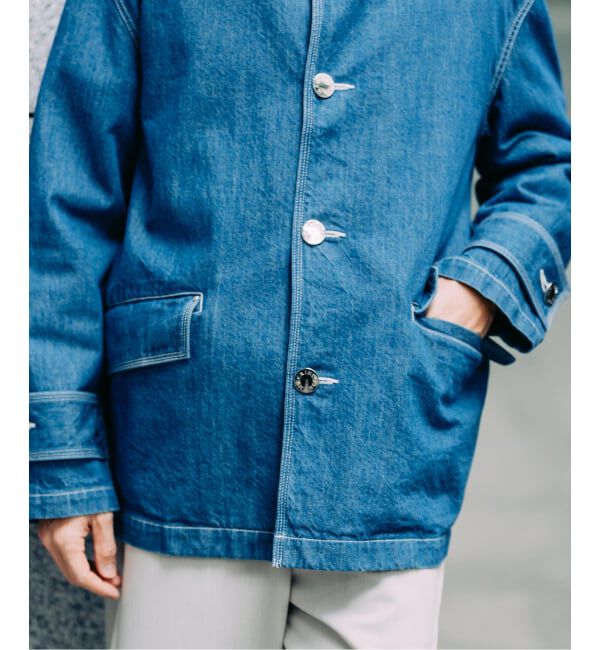 EDIFICE「MACKINTOSH(マッキントッシュ) 別注 HUMBIE デニム SHORT SL(ウォッシュ)」|デニムジャケット|