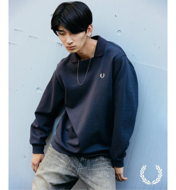 JOURNAL STANDARD「FRED PERRY / フレッドペリー 別注 フットボール カラー スウェット」|スウェット・ジャージ|ブラック A