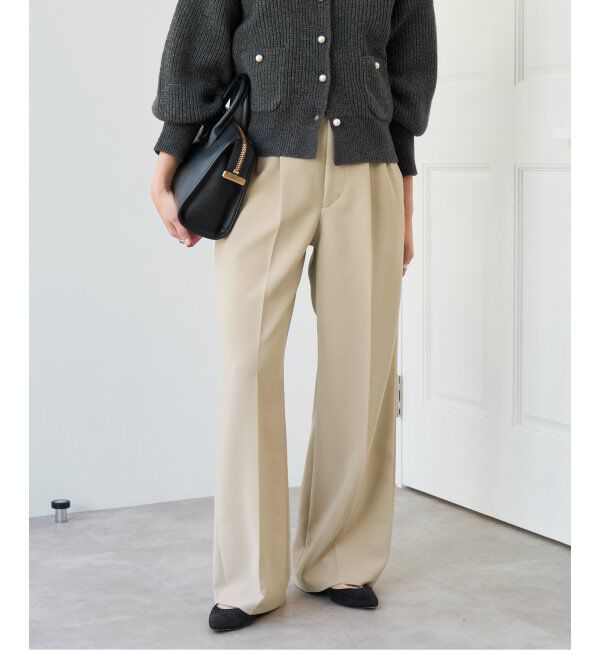 Spick and Span「《追加》ダブルクロスツータックパンツ」|スラックス|