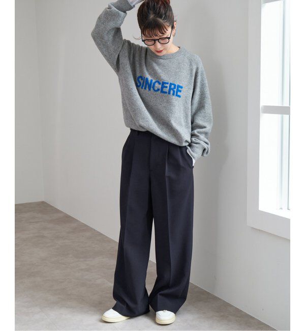 Spick and Span「《追加2》ダブルクロスツータックパンツ」|スラックス|