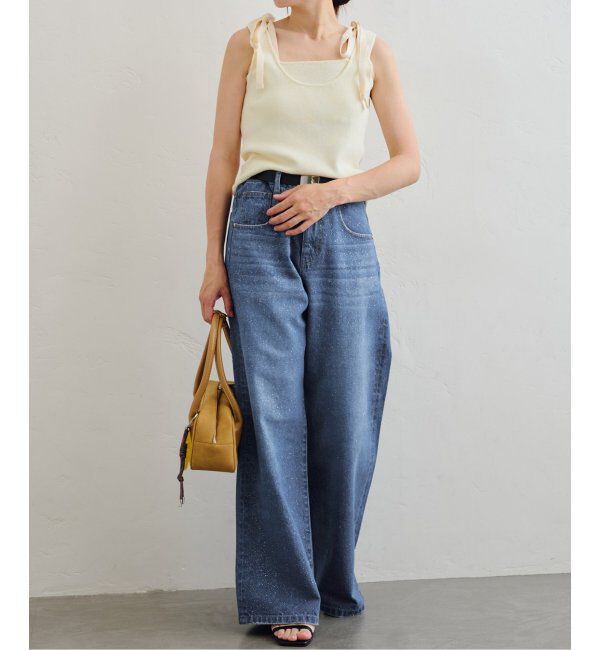 U by SPICK&SPAN「グリッタールーズバギーデニム」|デニム|