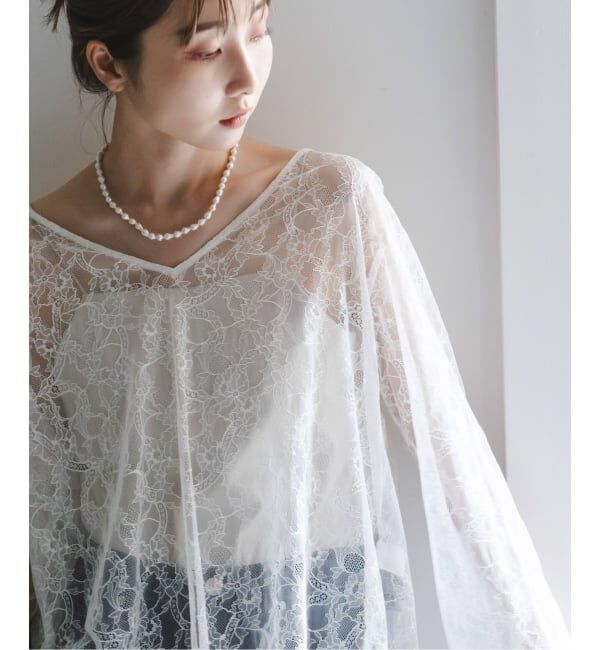 NOBLE「《追加》サラサシアーレースブラウス」|シャツ・ブラウス|ホワイト