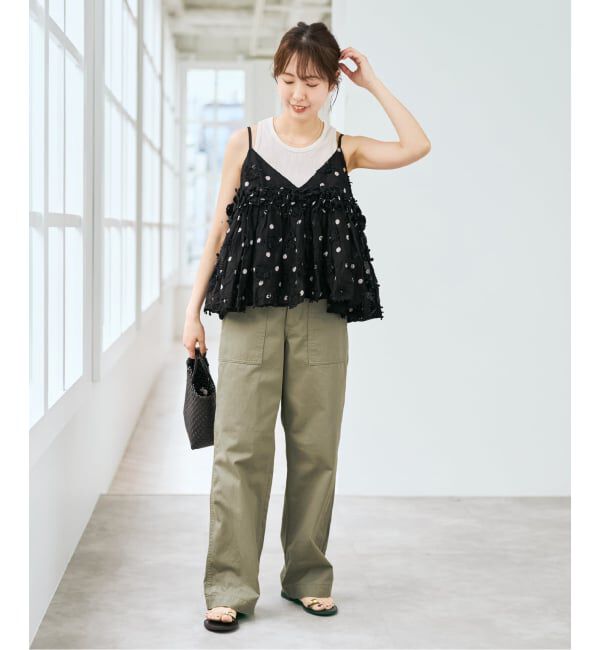 Spick and Span「《追加》crinkle crinkle crinkle 別注3D embroidery dot camisole*」|キャミソール|