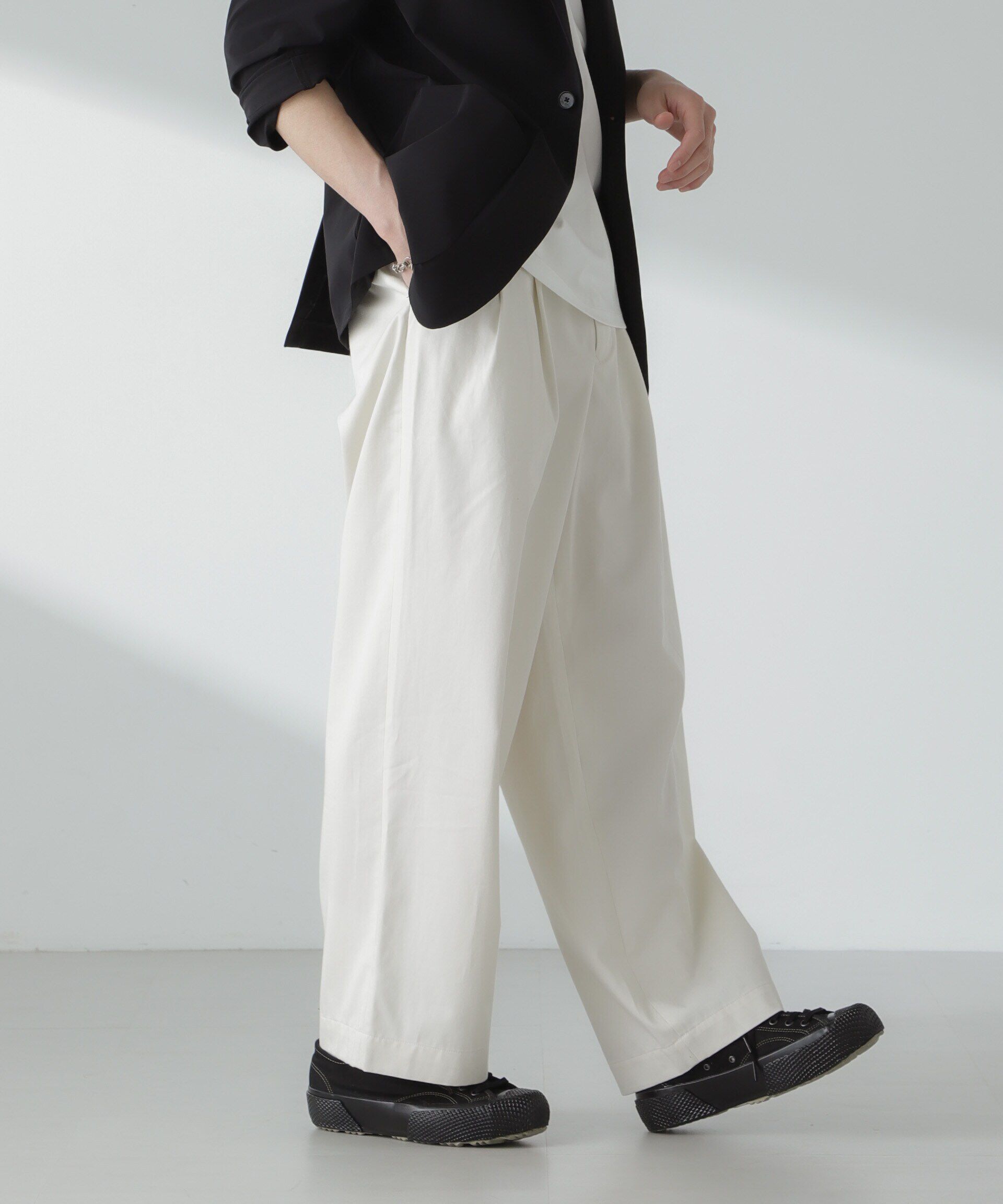nano･universe「「大人のワイドパンツ」2タックワイドトラウザーズ」|チノ|