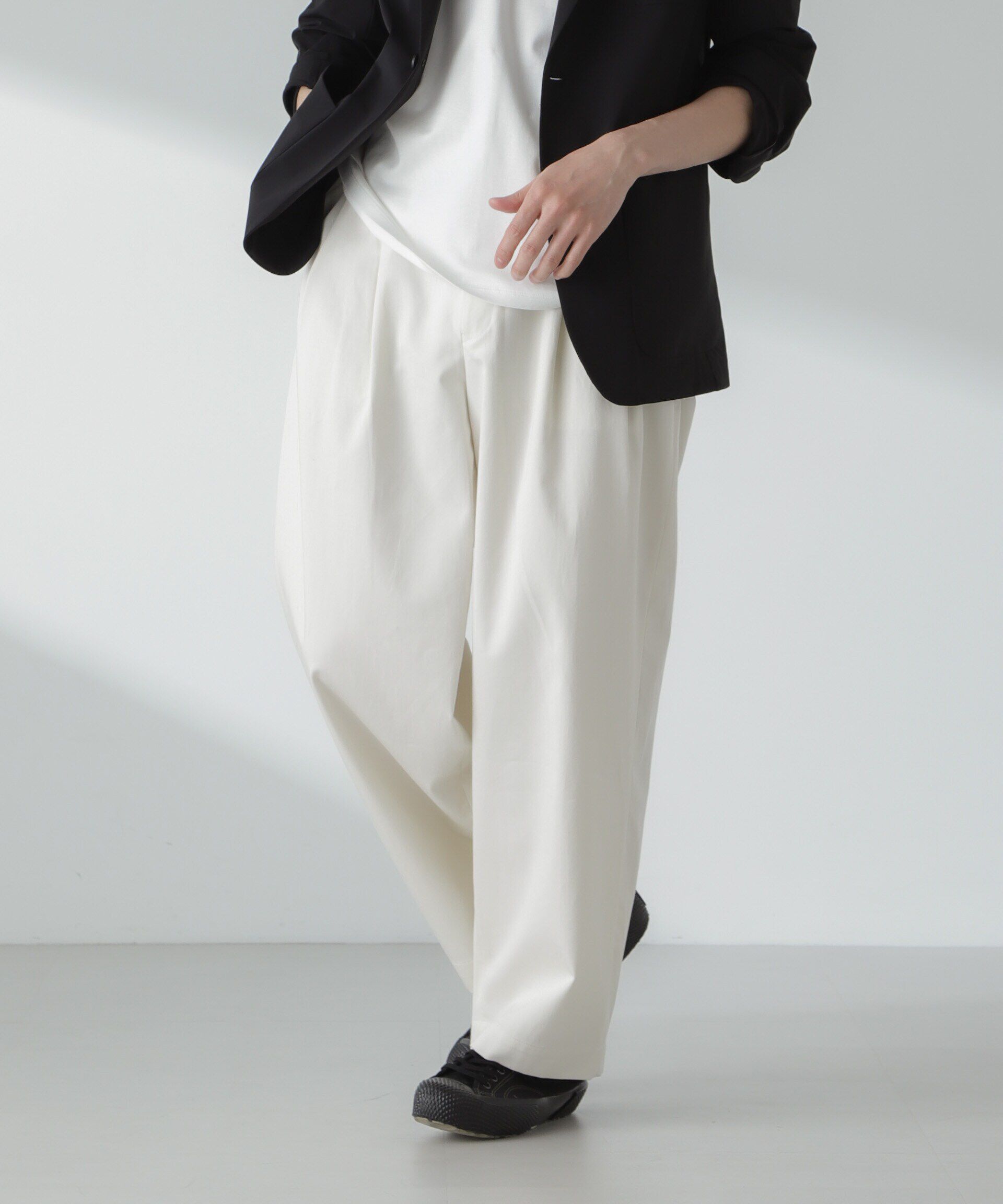 nano･universe「「大人のワイドパンツ」2タックワイドトラウザーズ」|チノ|