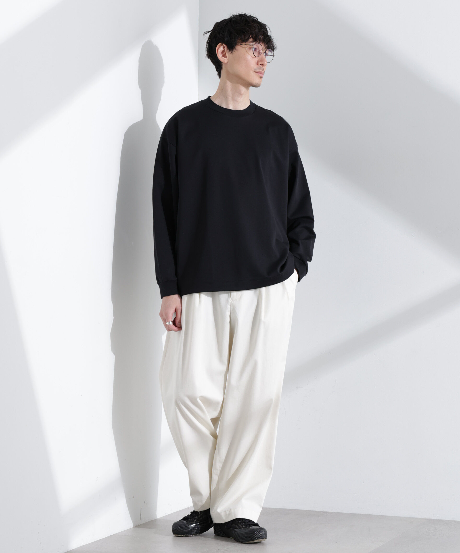 nano･universe「シルケットポンチロングスリーブバルーンTシャツ 長袖」|Tシャツ・カットソー|