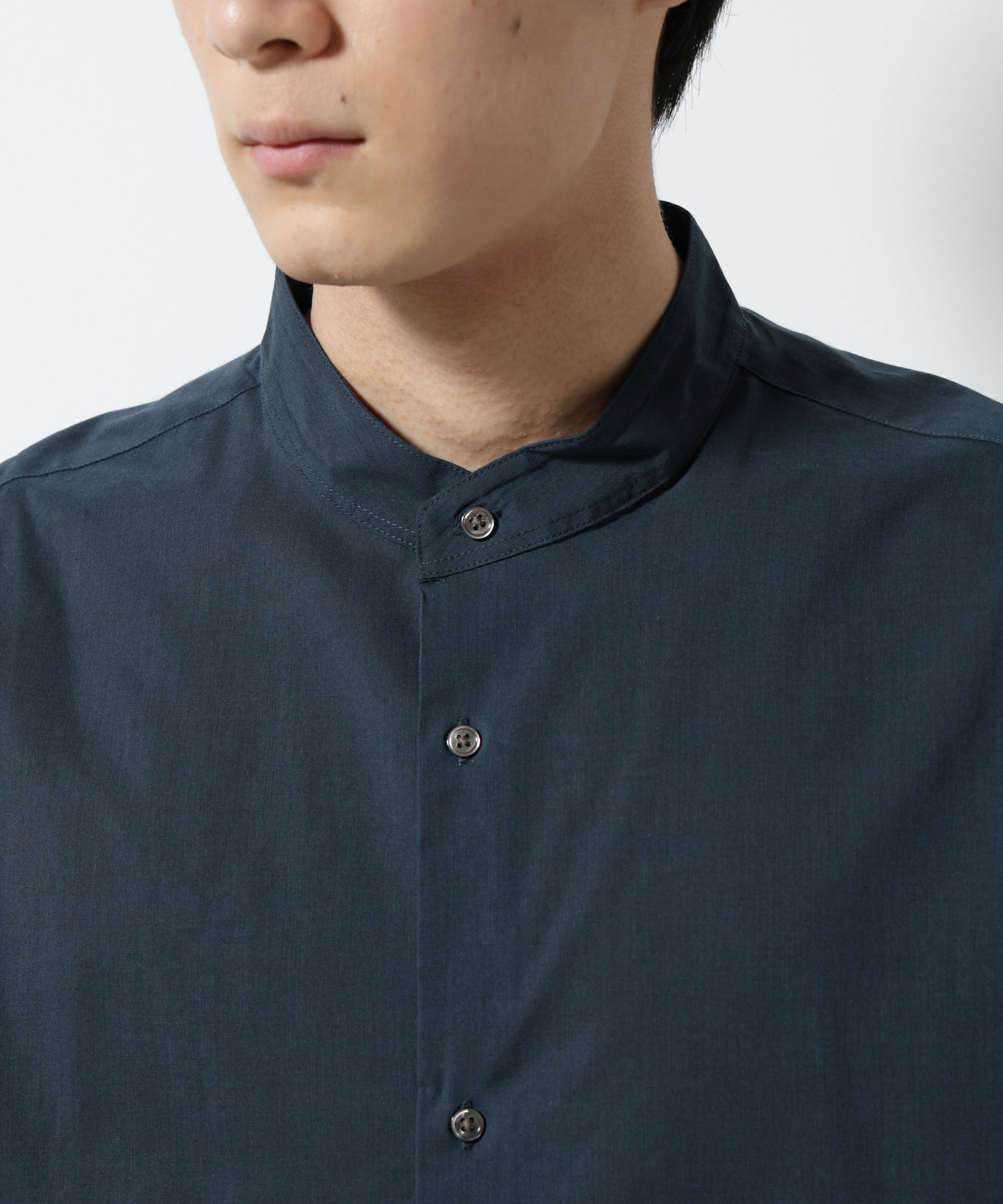 nano･universe「TEXBRID(R)バンドカラーシャツ 半袖」|シャツ・ブラウス|