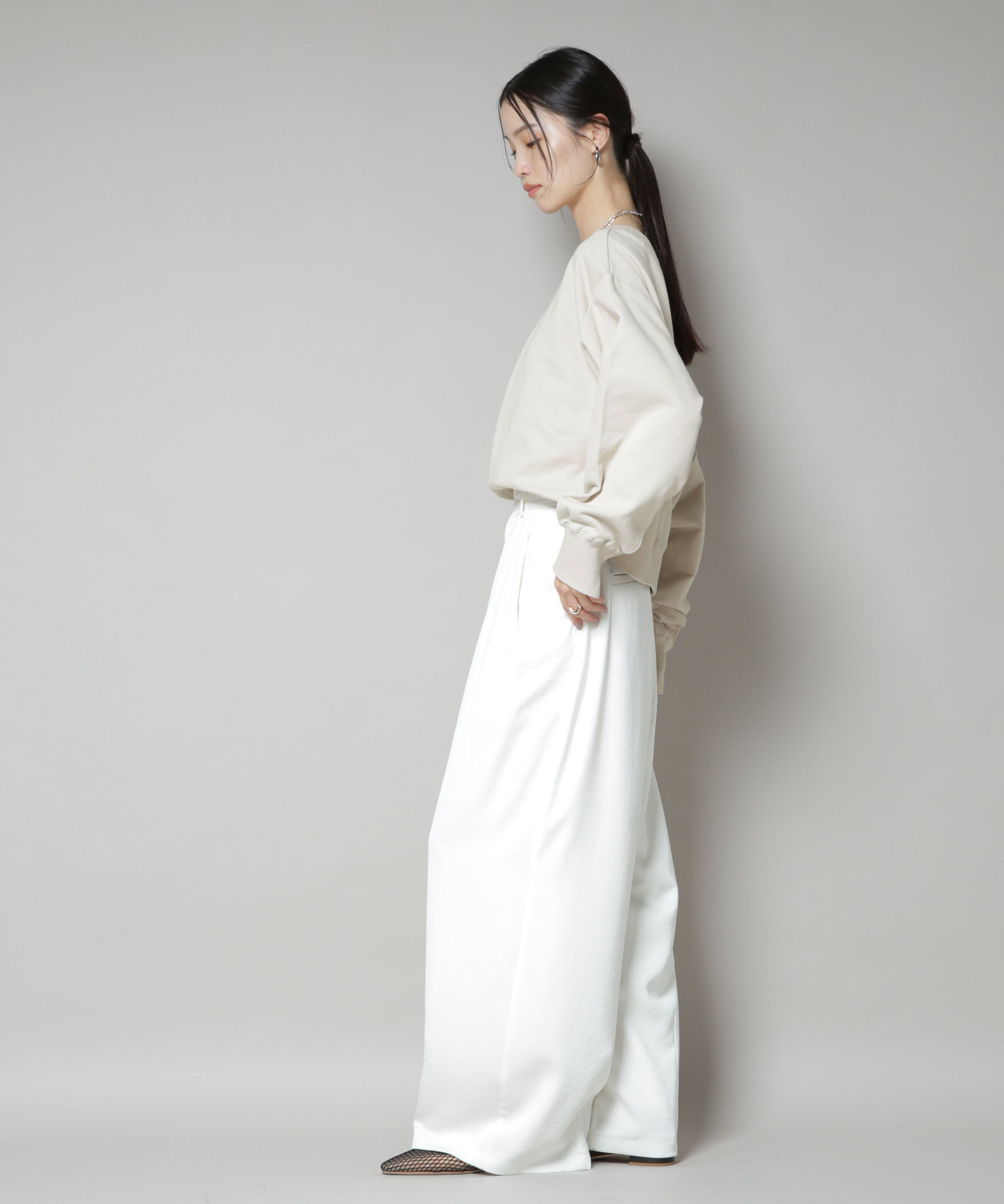 nano･universe「ワイドボートネックスウェットトップス」|Tシャツ・カットソー|