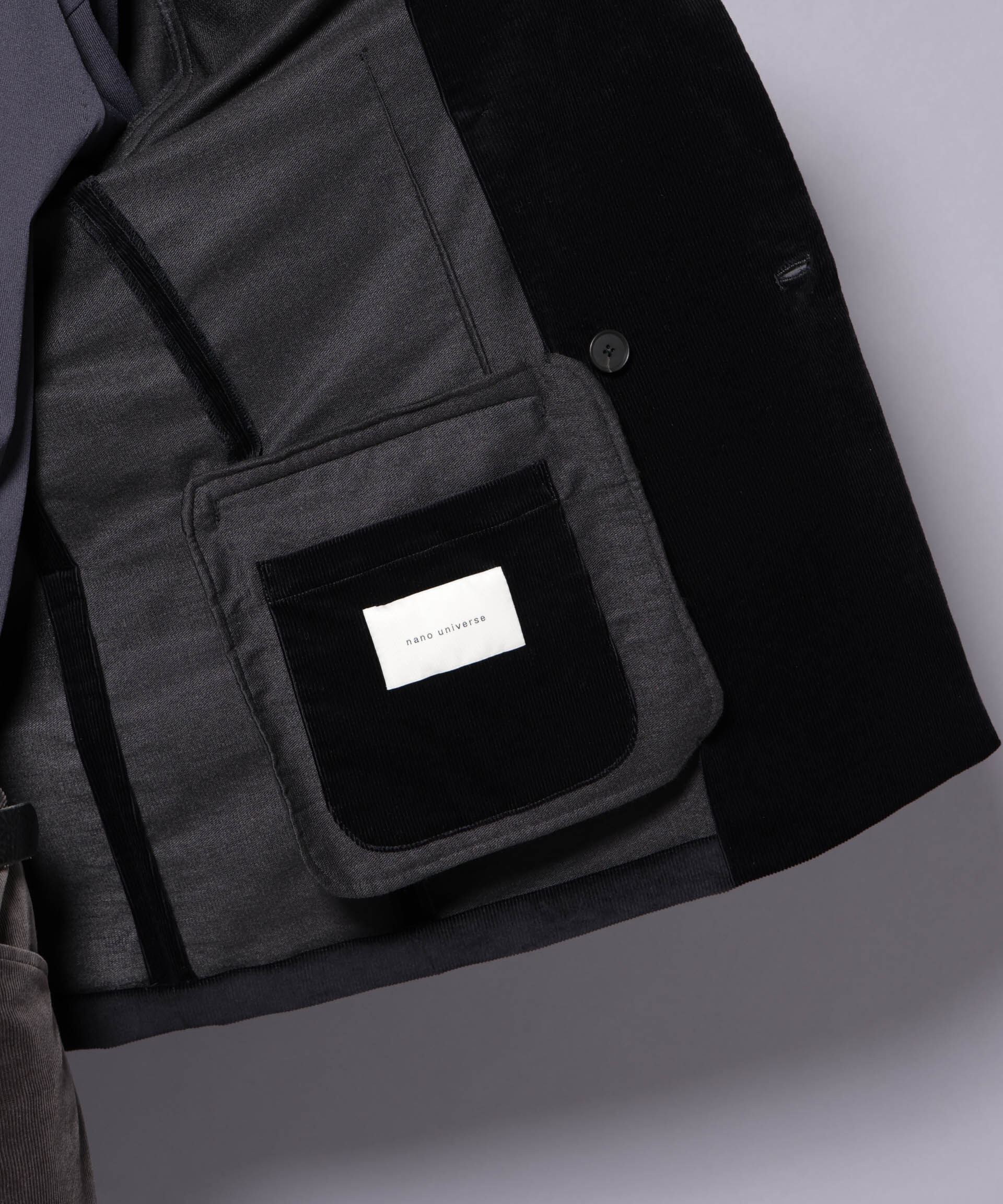 nano･universe「AIRコーデュロイ ダブルブレストジャケット/STRETCH（セットアップ可）」|テーラードジャケット|
