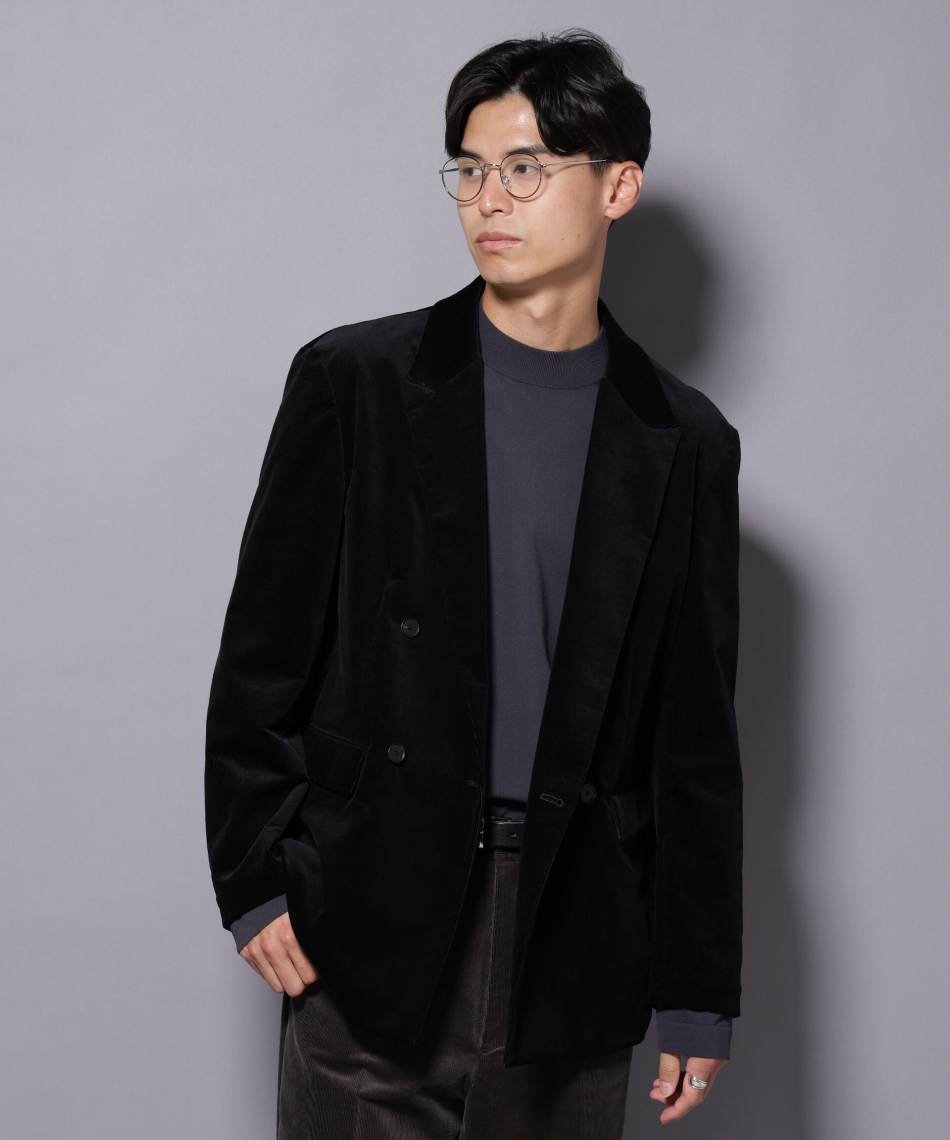 nano･universe「AIRコーデュロイ ダブルブレストジャケット/STRETCH（セットアップ可）」|テーラードジャケット|